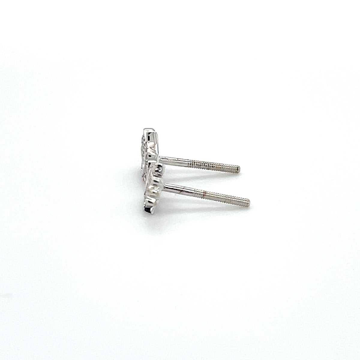 14K White Gold Diamond Stud Earrings