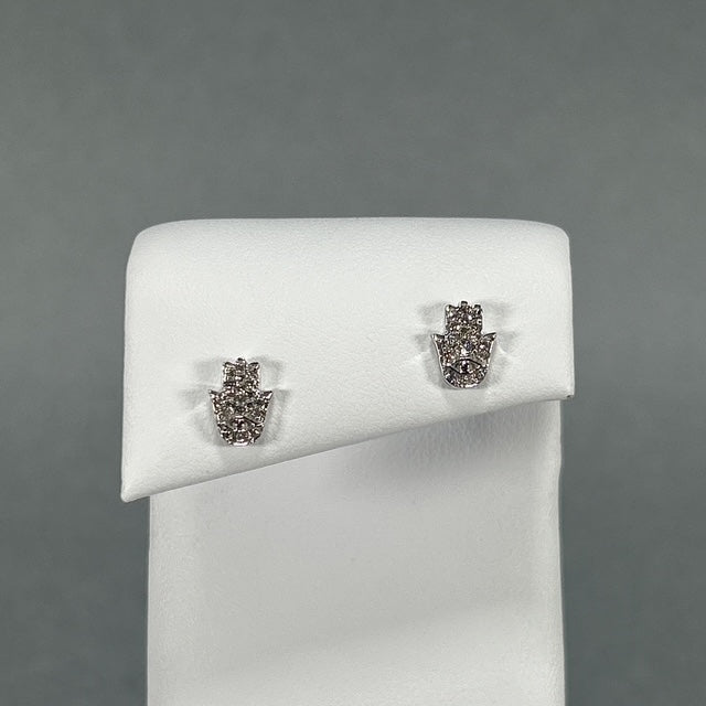 14K White Gold Diamond Stud Earrings