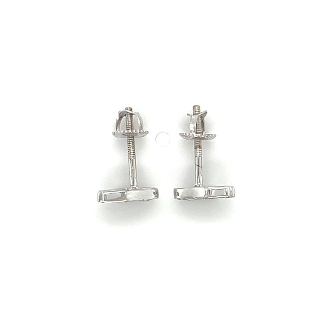 14K White Gold Diamond Stud Earrings