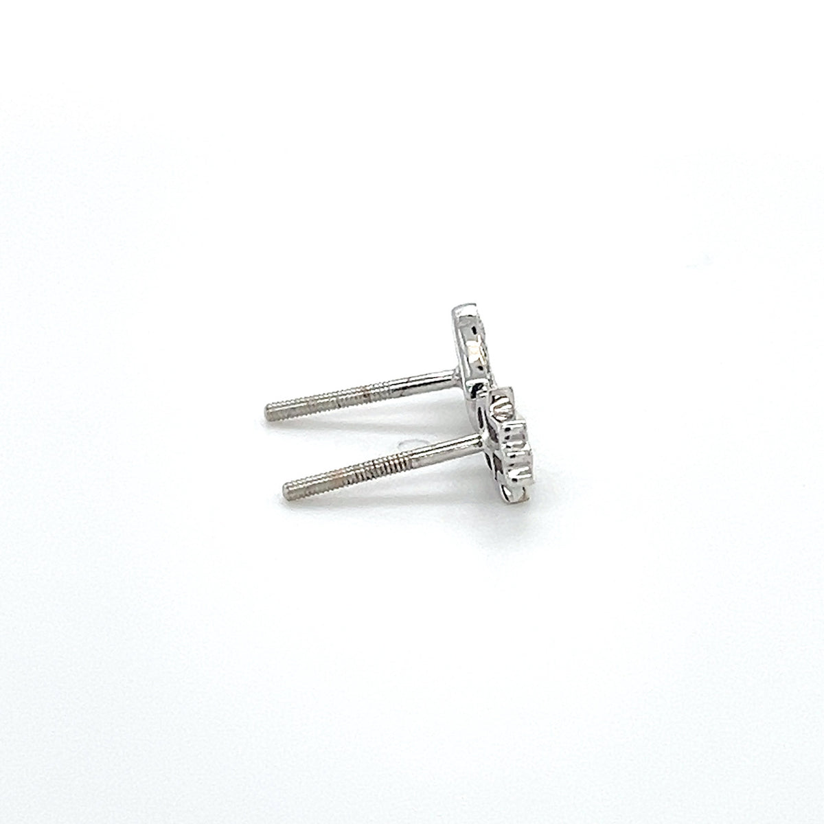 14K White Gold Diamond Stud Earrings