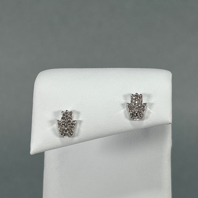 14K White Gold Diamond Stud Earrings