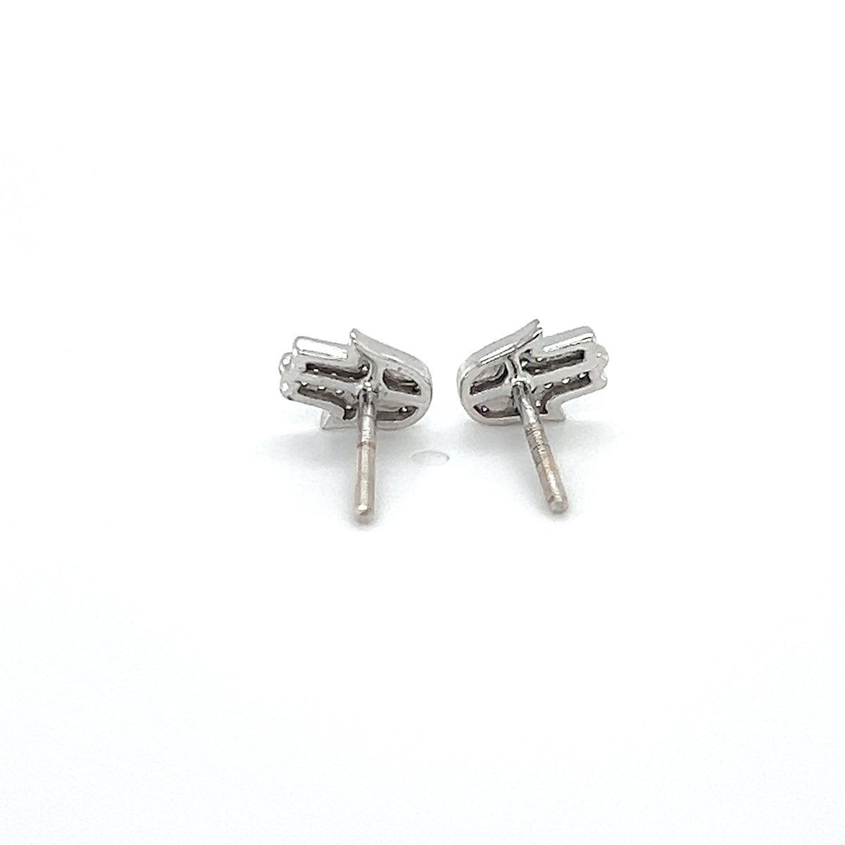 14K White Gold Diamond Stud Earrings
