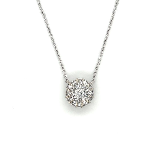 18K White Gold Diamond 16" Necklace