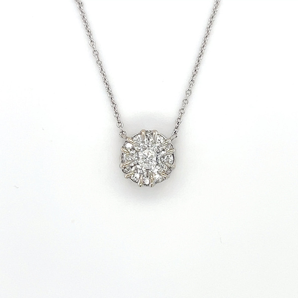 18K White Gold Diamond 16" Necklace