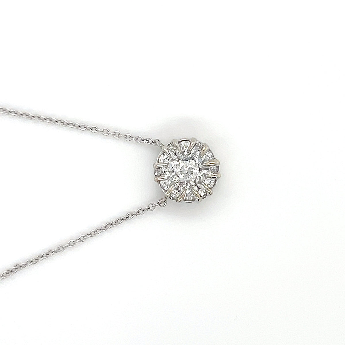 18K White Gold Diamond 16" Necklace