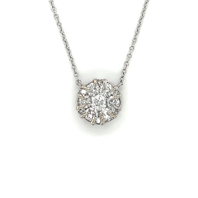 18K White Gold Diamond 16" Necklace