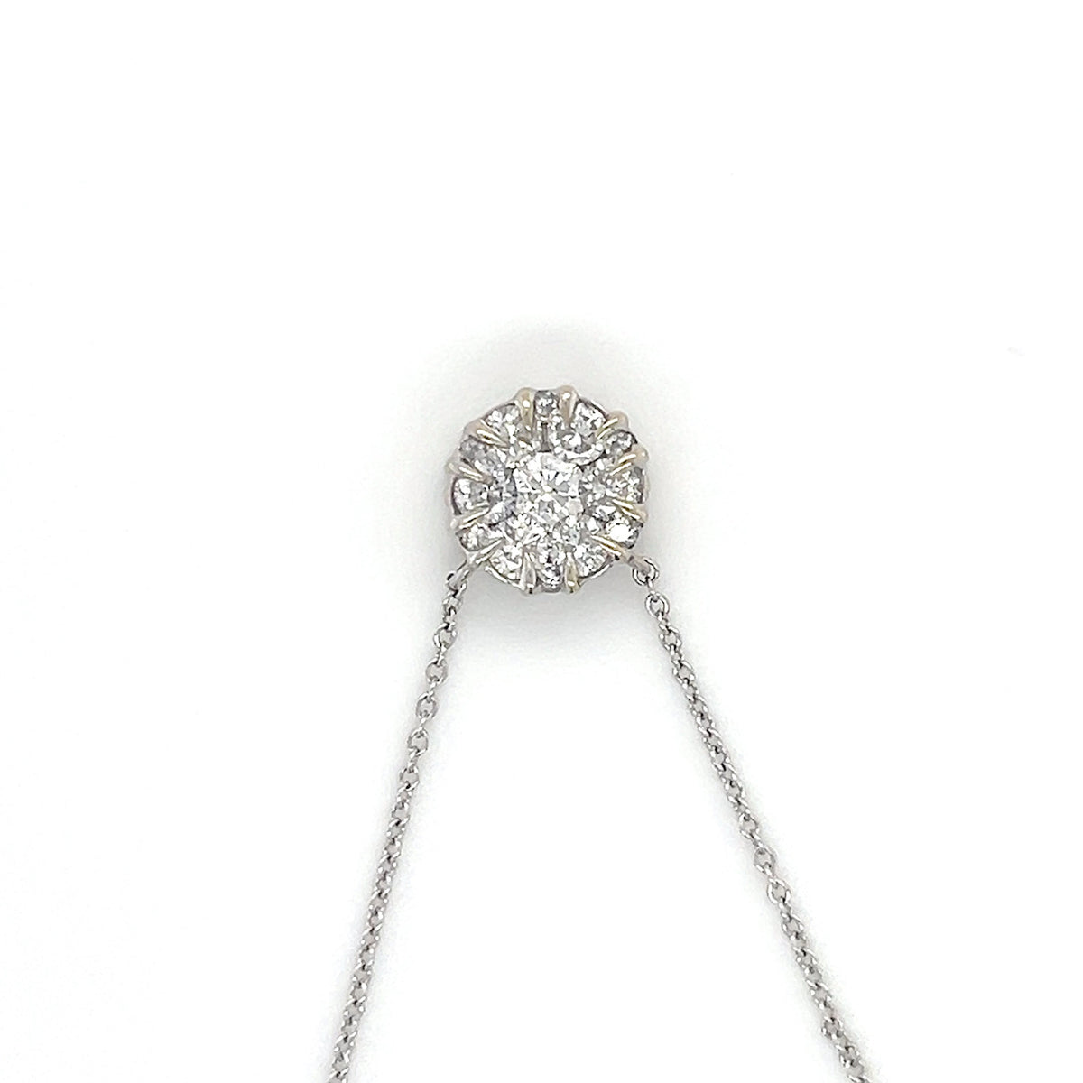 18K White Gold Diamond 16" Necklace