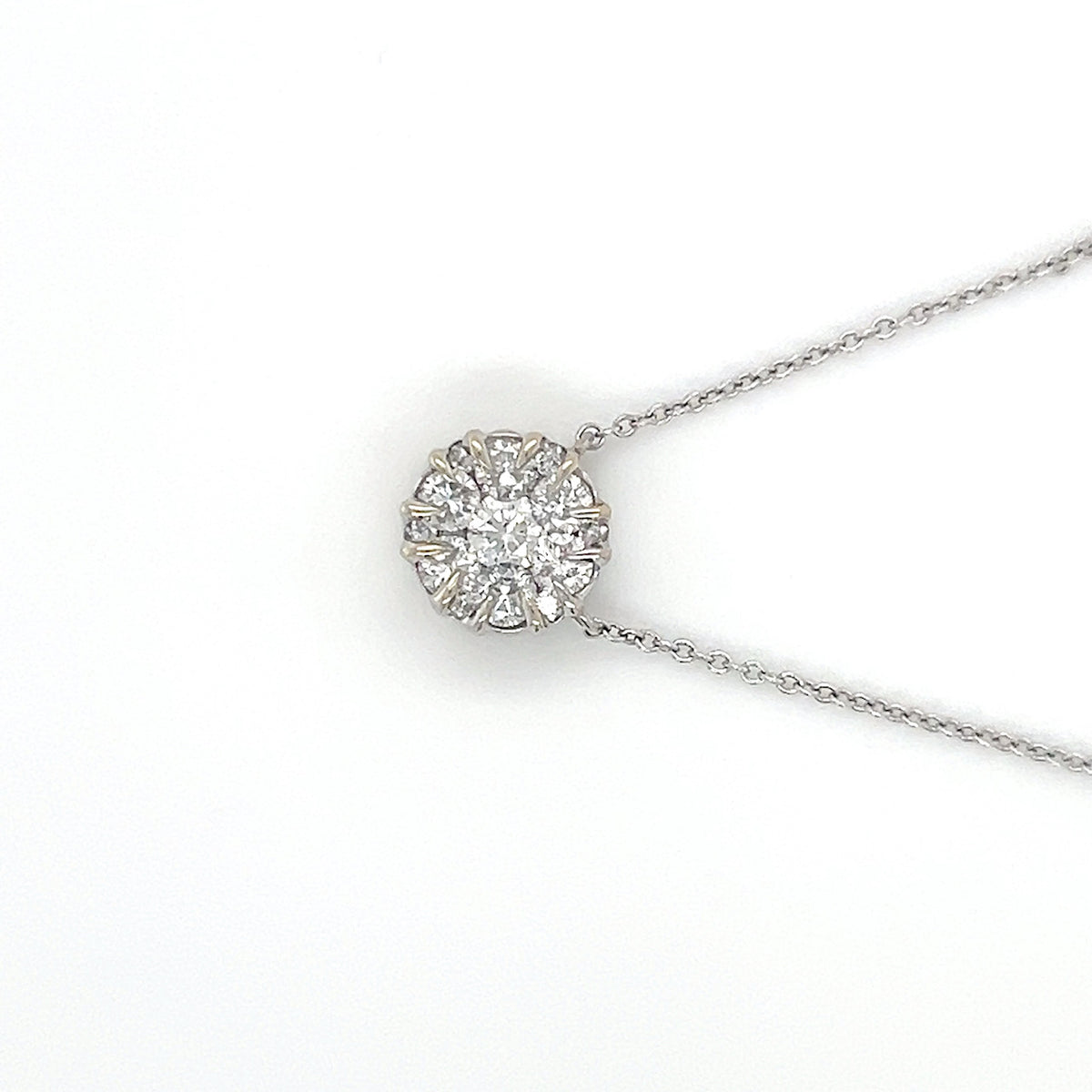 18K White Gold Diamond 16" Necklace
