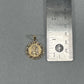 10K Two-Tone Gold Circular Jesus Head Pendant