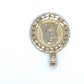 10K Two-Tone Gold Circular Jesus Head Pendant