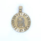 10K Two-Tone Gold Circular Jesus Head Pendant