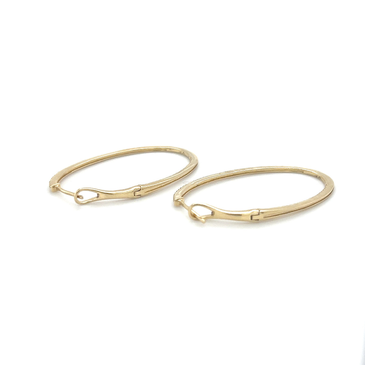 14K Yellow Gold Moissanite Hoop Earrings