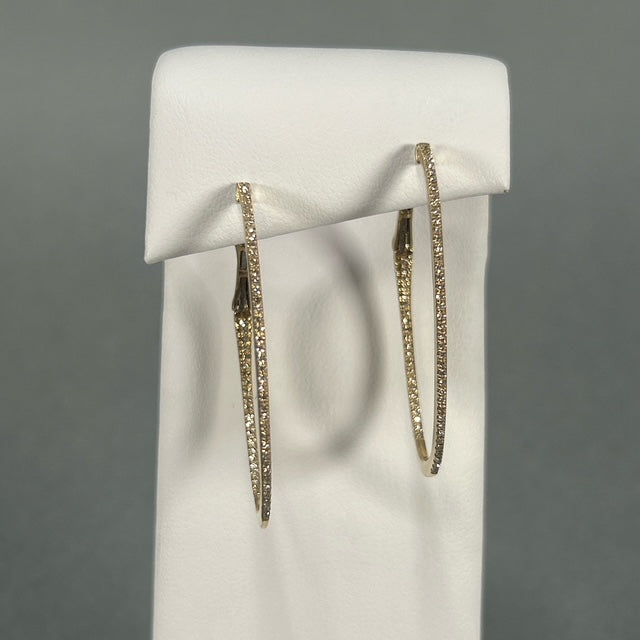 14K Yellow Gold Moissanite Hoop Earrings