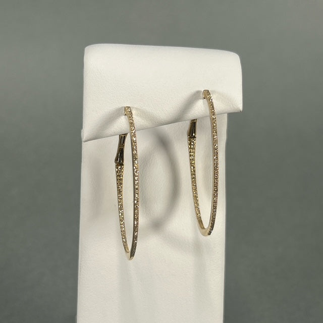 14K Yellow Gold Moissanite Hoop Earrings