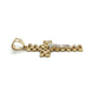 10K Two-Tone Gold Jesus Cross Pendant