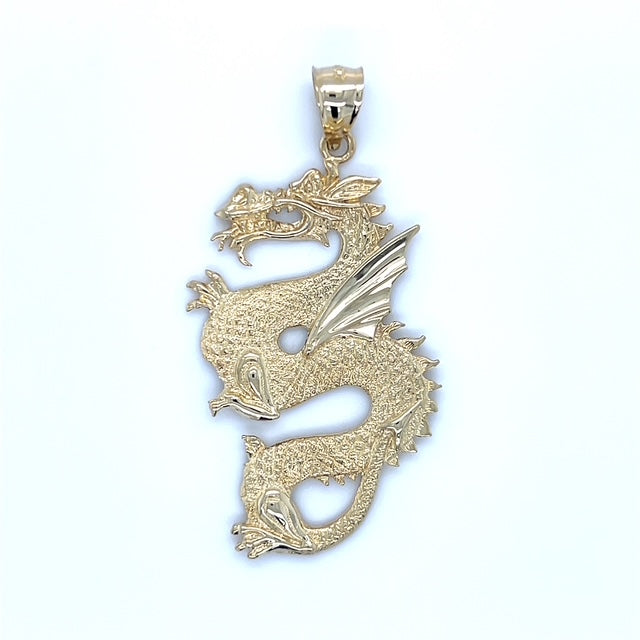 10K Yellow Gold Dragon Pendant