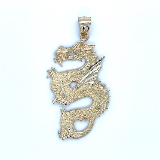 10K Yellow Gold Dragon Pendant