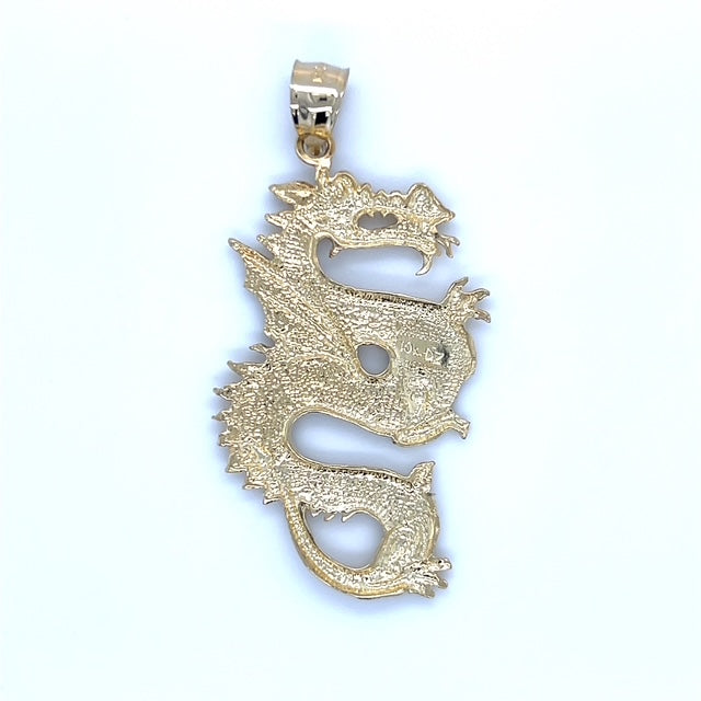 10K Yellow Gold Dragon Pendant