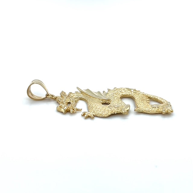 10K Yellow Gold Dragon Pendant