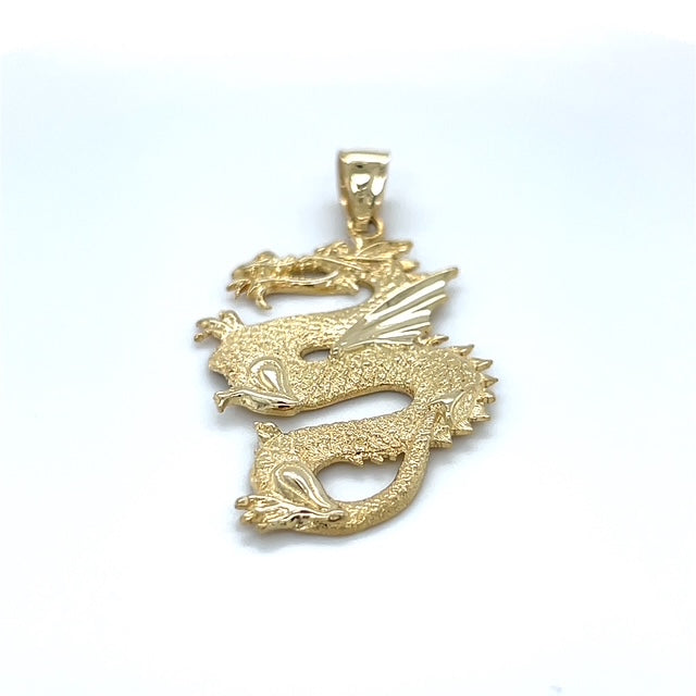 10K Yellow Gold Dragon Pendant