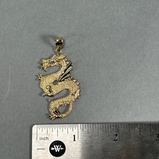 10K Yellow Gold Dragon Pendant