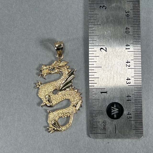 10K Yellow Gold Dragon Pendant
