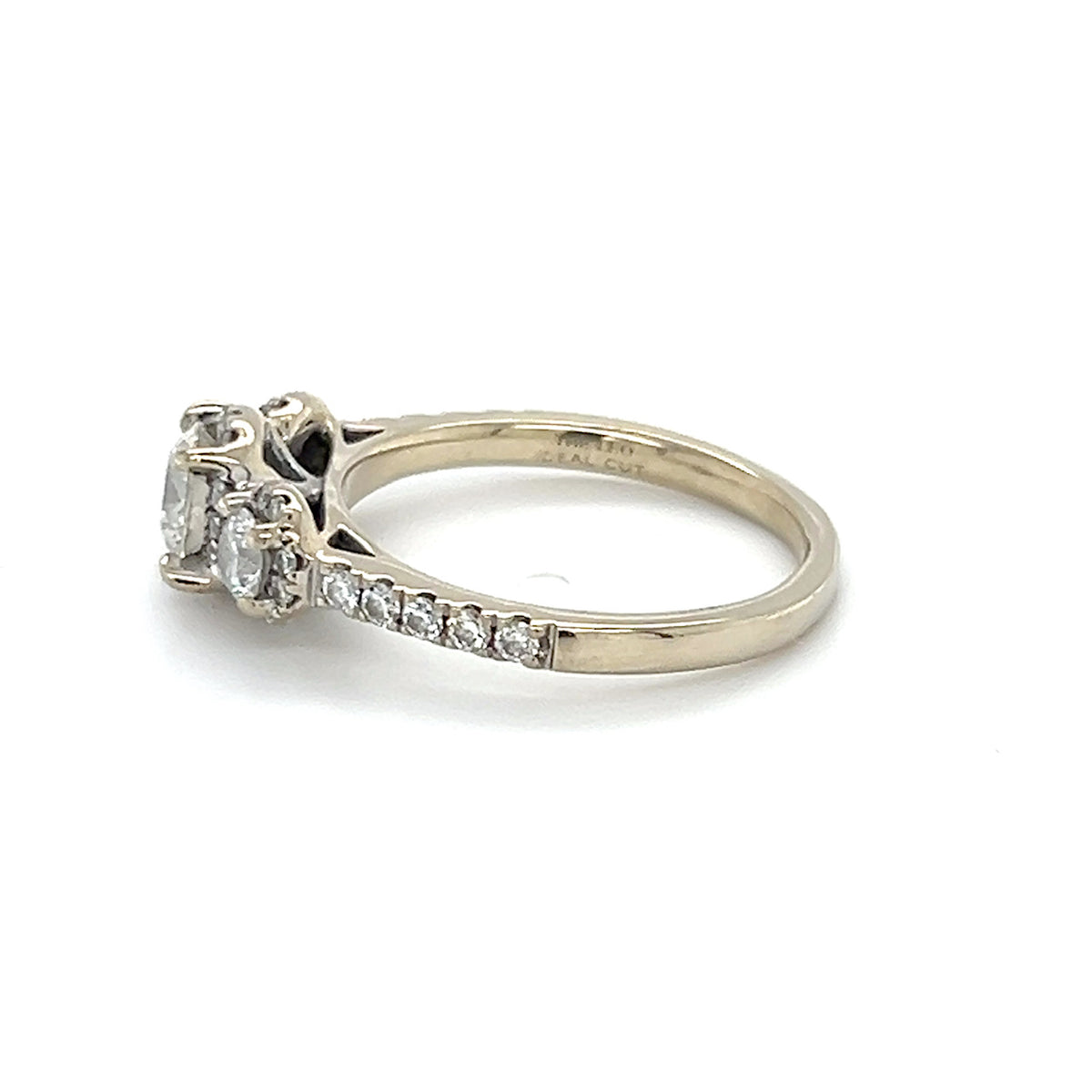 14K White Gold Diamond Lady's Fashion Ring; Size 6.5