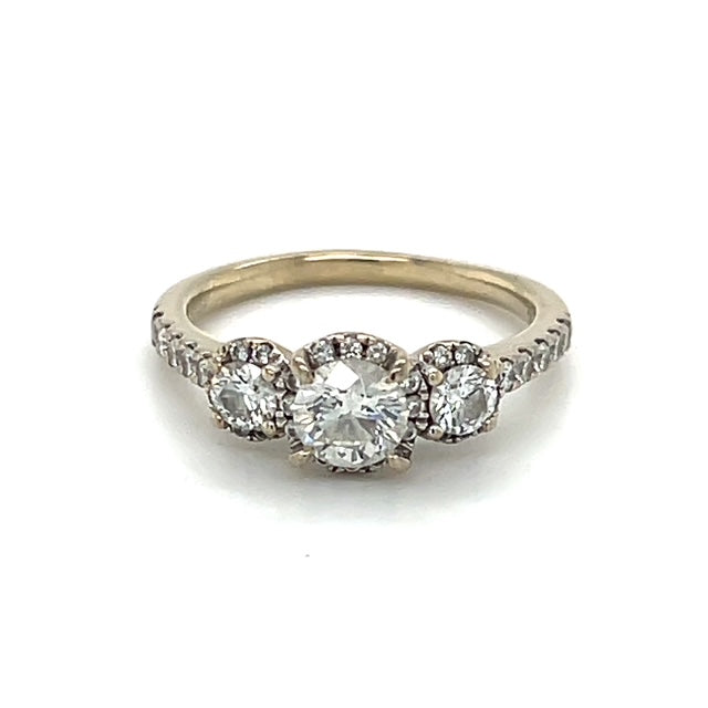 14K White Gold Diamond Lady's Fashion Ring; Size 6.5