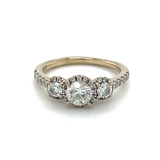 14K White Gold Diamond Lady's Fashion Ring; Size 6.5