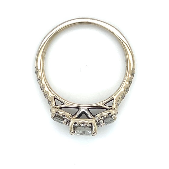 14K White Gold Diamond Lady's Fashion Ring; Size 6.5