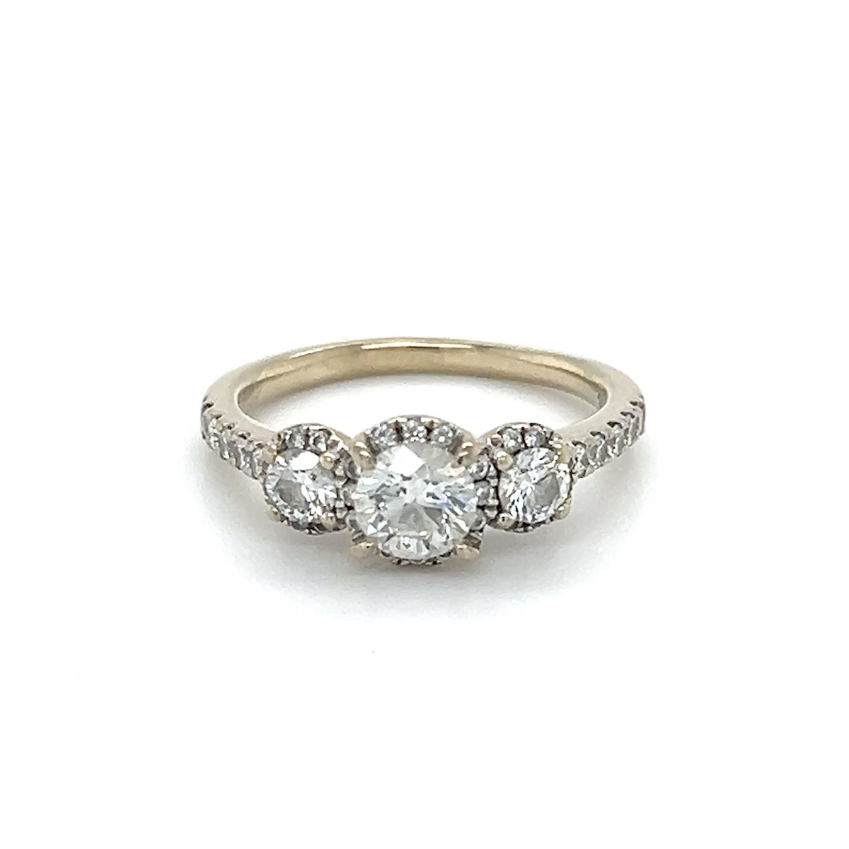 14K White Gold Diamond Lady's Fashion Ring; Size 6.5