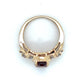14K Yellow Gold Diamond & Stone Accent Ring; Size 5.25