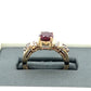 14K Yellow Gold Diamond & Stone Accent Ring; Size 5.25