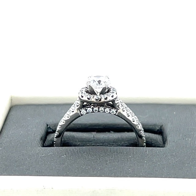 14K White Gold Diamond Lady's Fashion Ring; Size 5