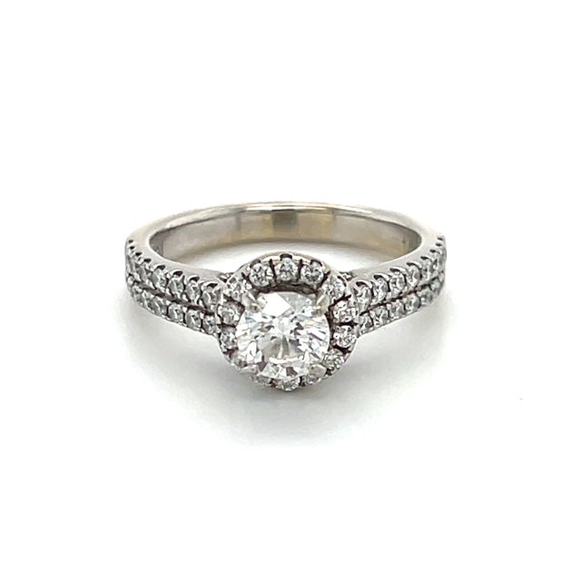 14K White Gold Diamond Lady's Fashion Ring; Size 5