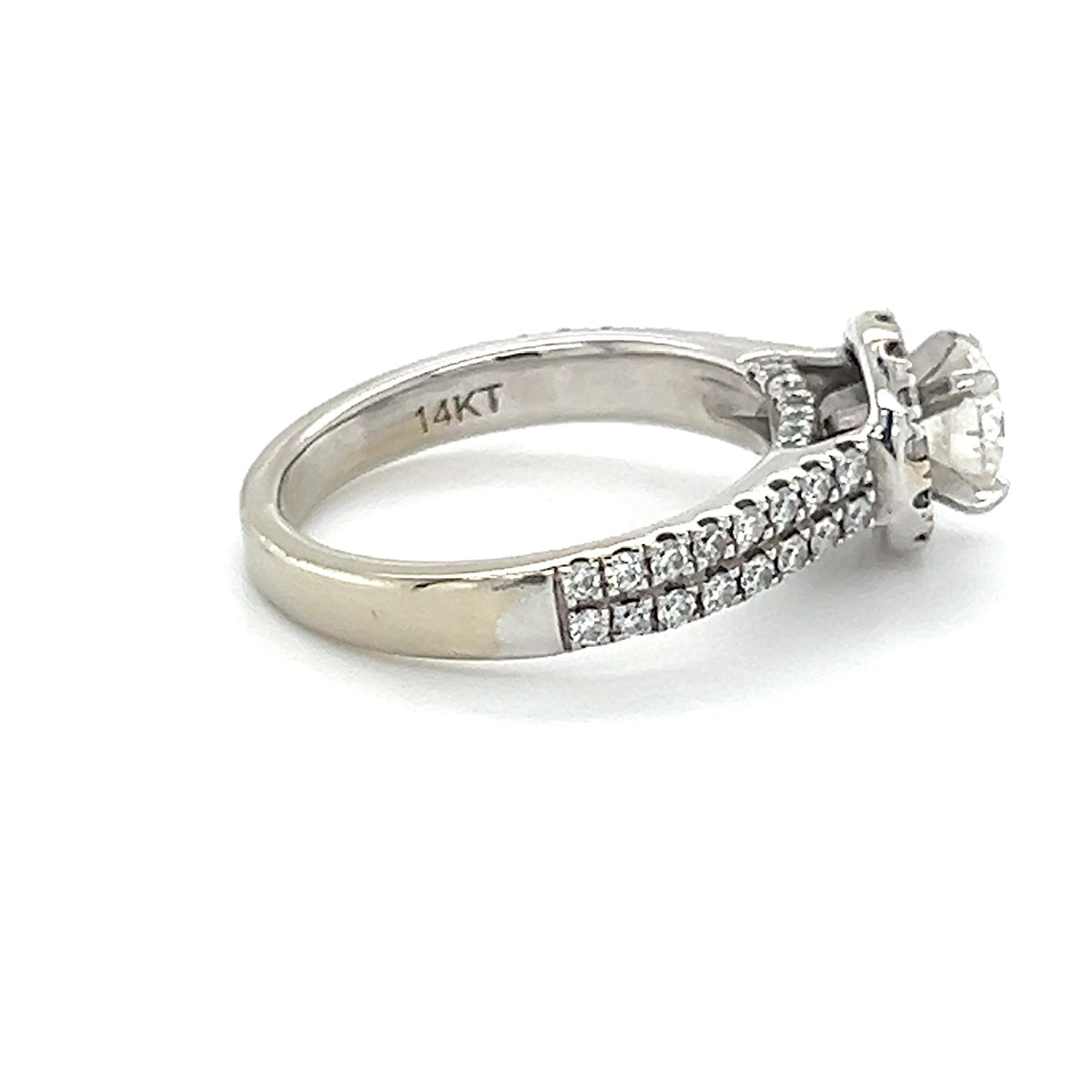 14K White Gold Diamond Lady's Fashion Ring; Size 5