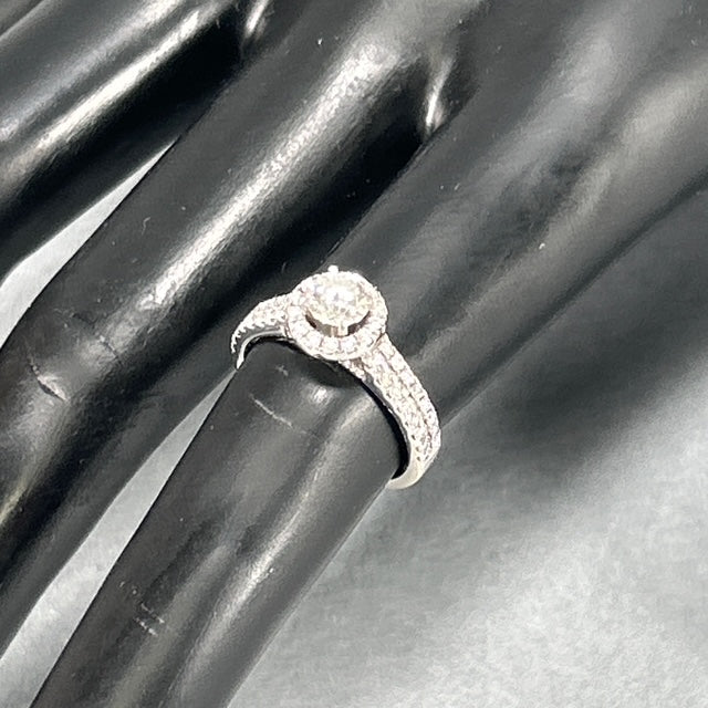 14K White Gold Diamond Lady's Fashion Ring; Size 5