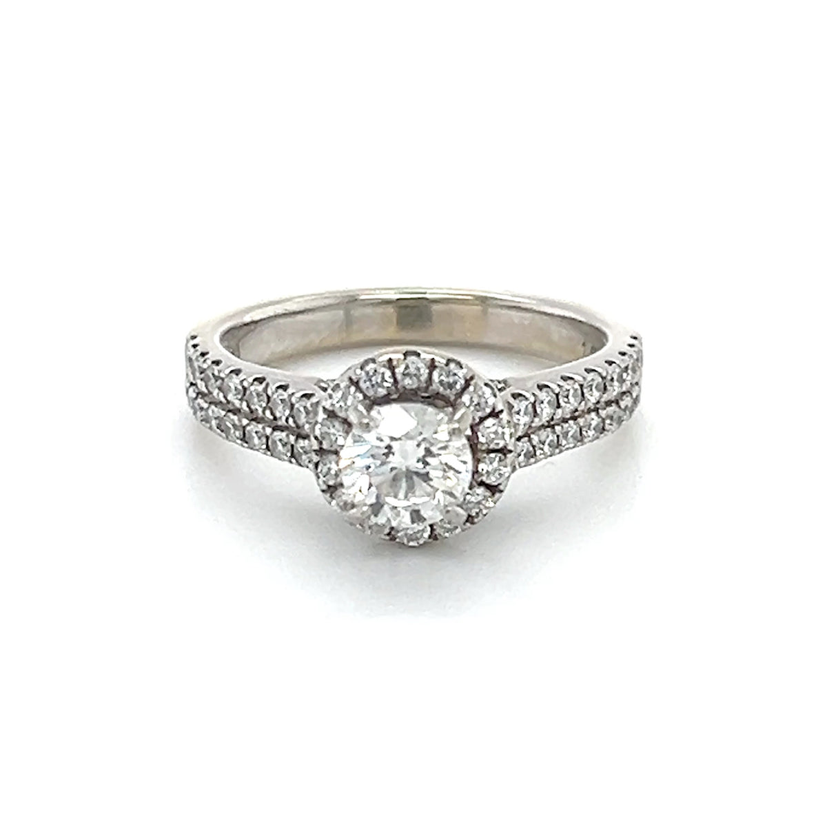 14K White Gold Diamond Lady's Fashion Ring; Size 5