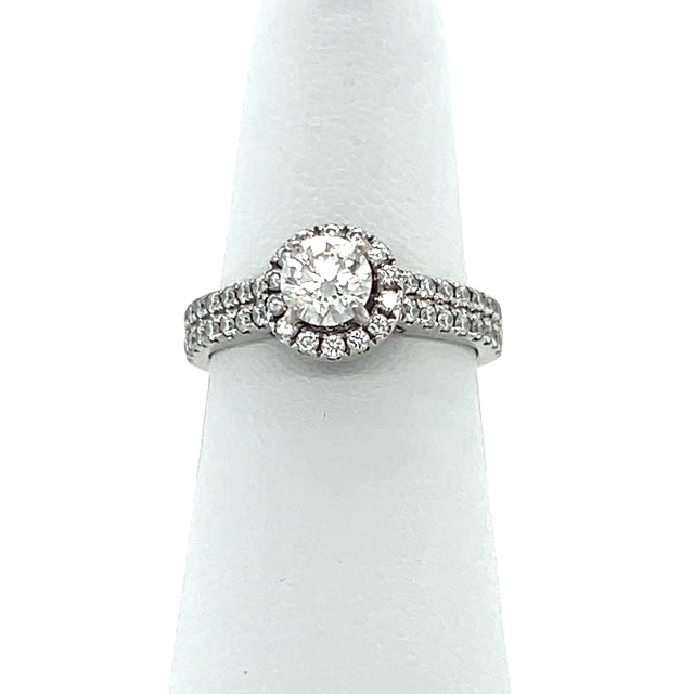 14K White Gold Diamond Lady's Fashion Ring; Size 5