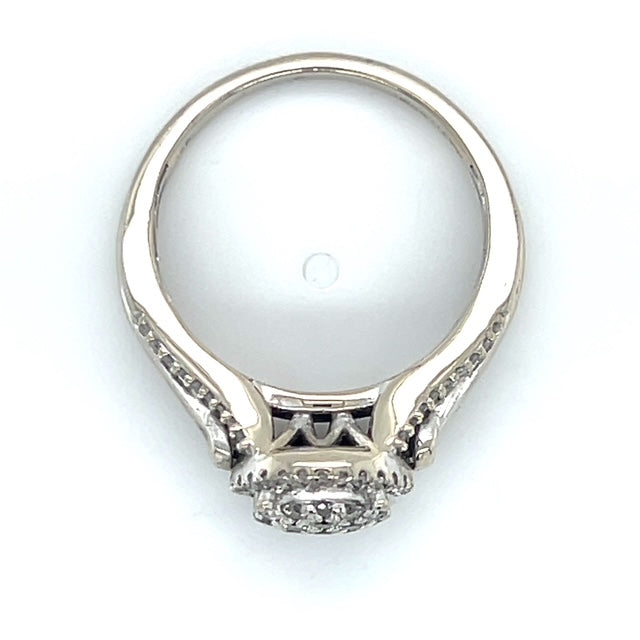 10K White Gold Diamond Lady's Fashion Ring; Size 7