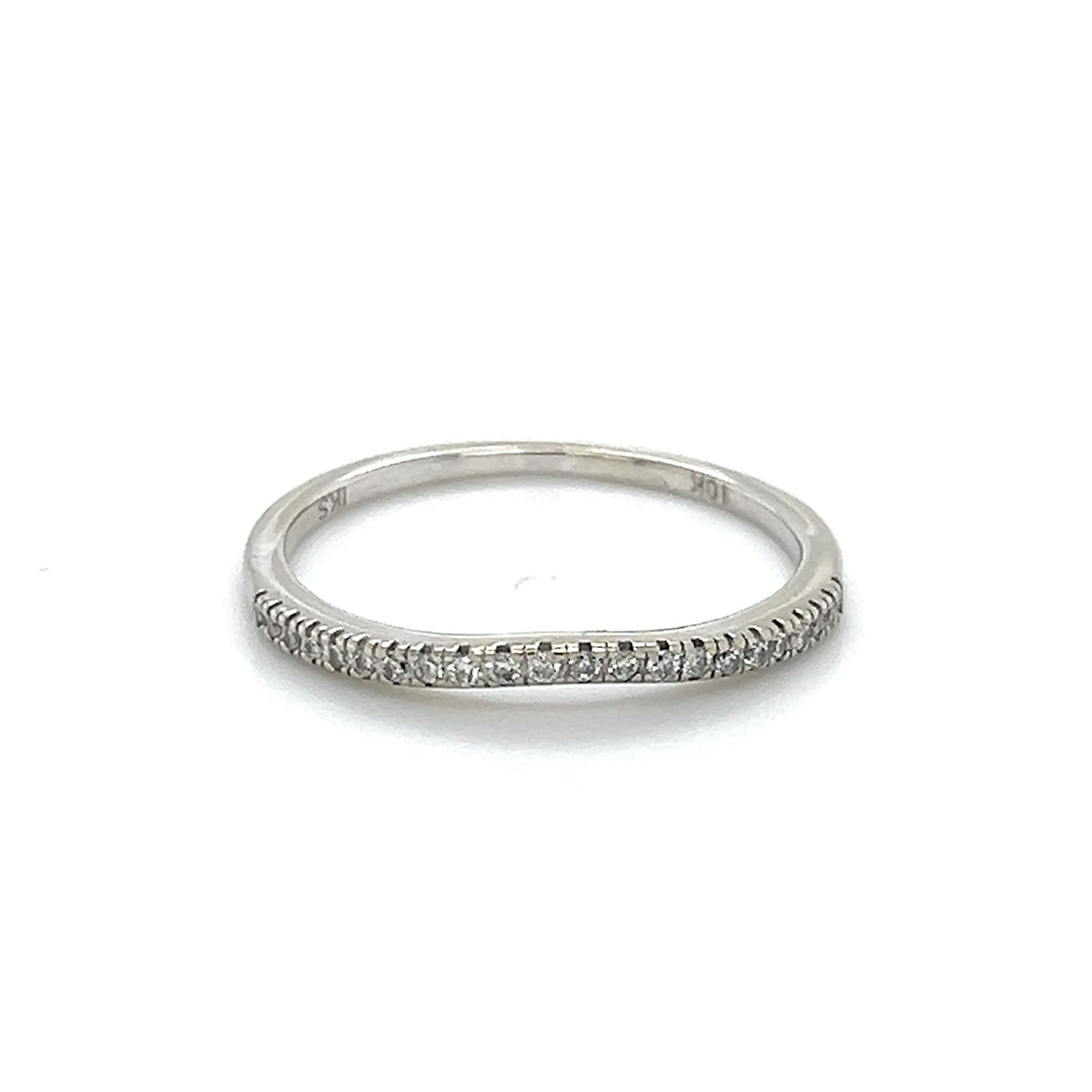 10K White Gold Diamond Lady's Fashion Ring; Size 9