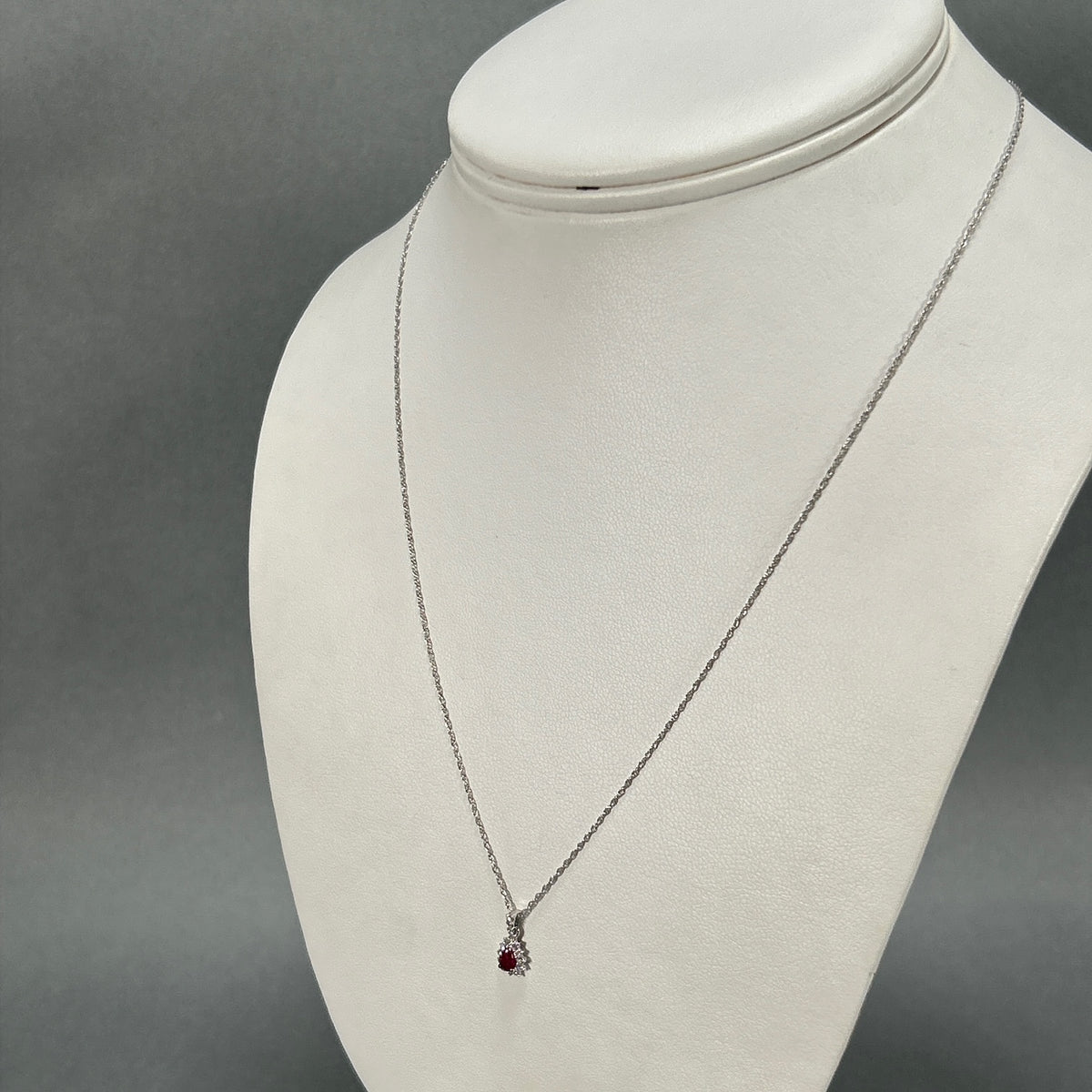 14K White Gold 18" Diamond & Stone Accent Necklace