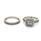 14K White Gold Diamond Lady's Wedding Ring Set; Size 7