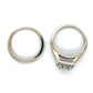 14K White Gold Diamond Lady's Wedding Ring Set; Size 7