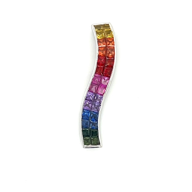 18K White Gold Sapphire Pendant