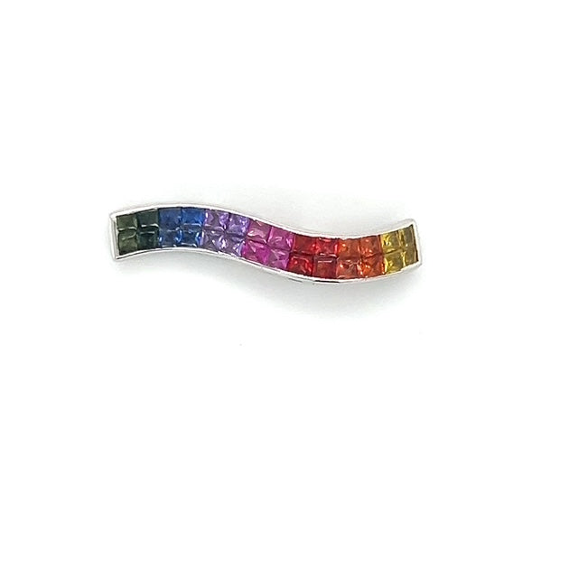 18K White Gold Sapphire Pendant