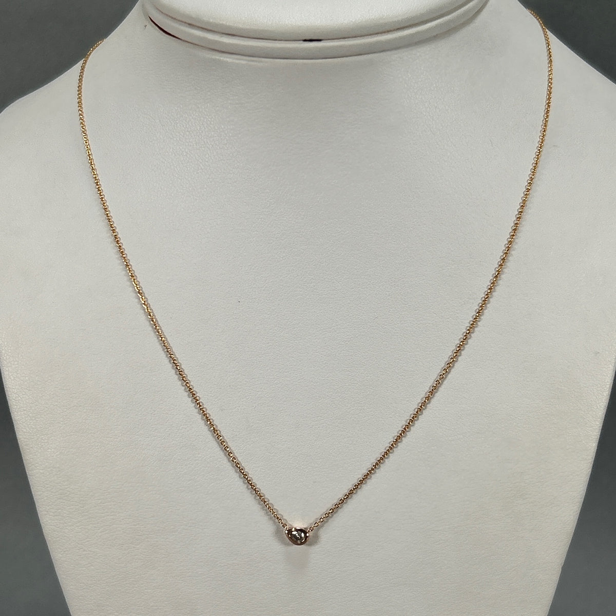 10K Rose Gold Diamond 18" Chain