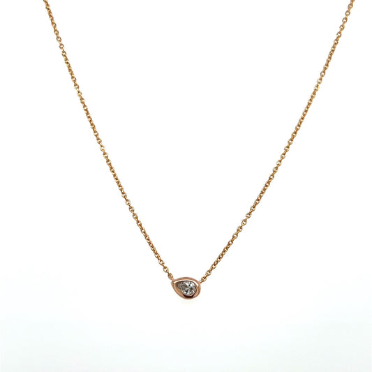 10K Rose Gold Diamond 18" Chain