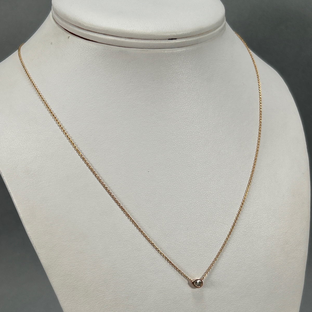 10K Rose Gold Diamond 18" Chain
