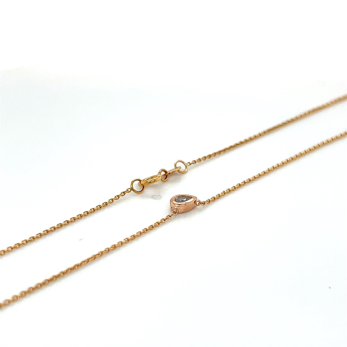 10K Rose Gold Diamond 18" Chain